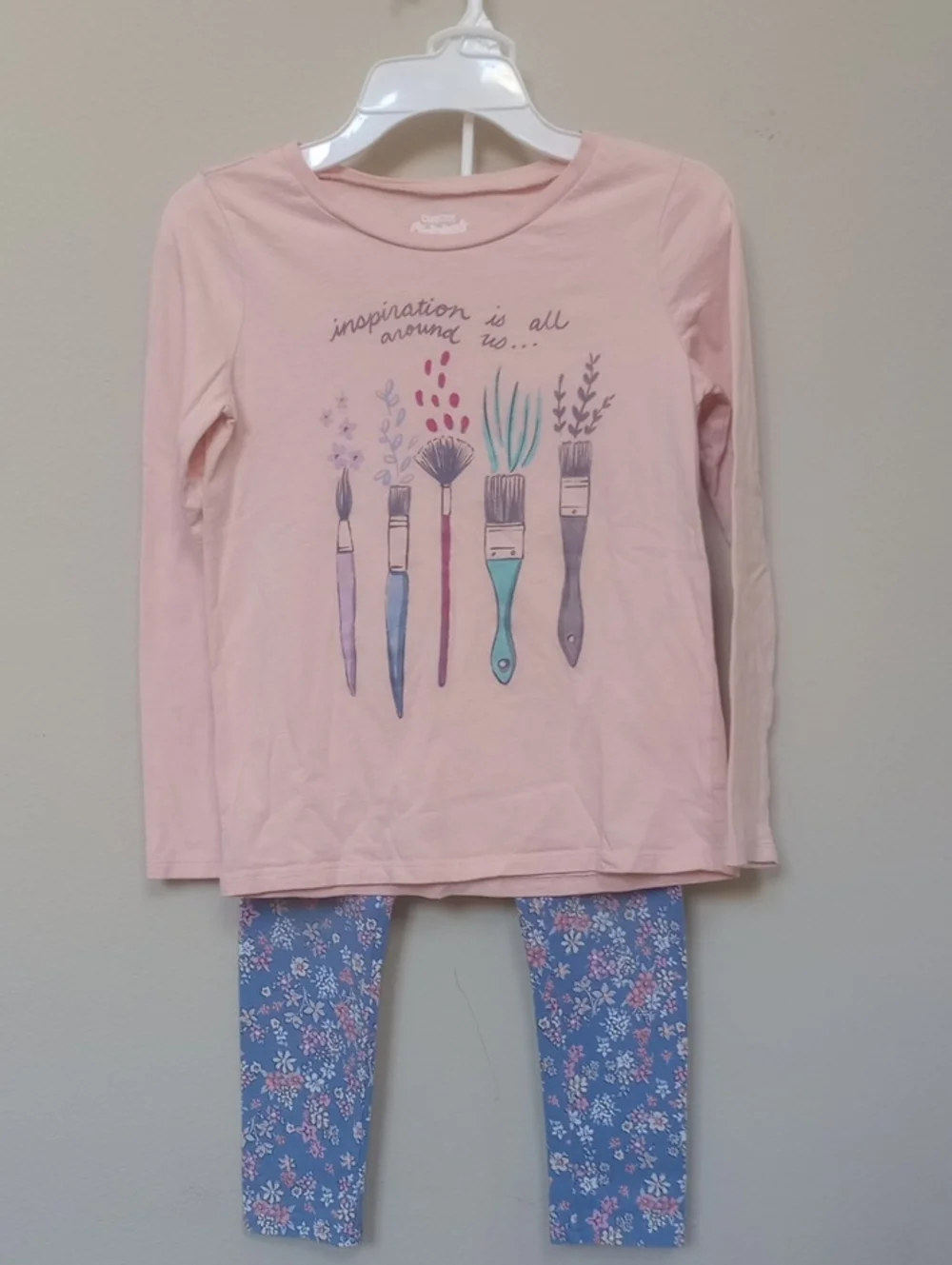 OshKosh B'gosh Pink Paintbrush Graphic Top with Cropped Leggings